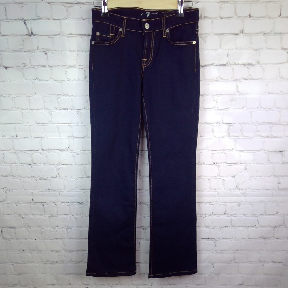 7 For All Mankind Dark Wash Skinny Boot Cut Jeans